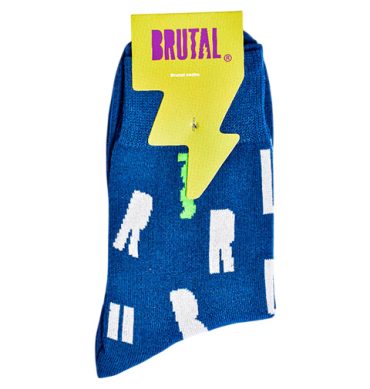 MEDIAS BRUTAL AZUL CON LETRAS