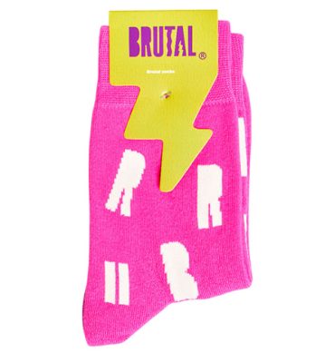 MEDIAS BRUTAL RROSA CON LETRAS