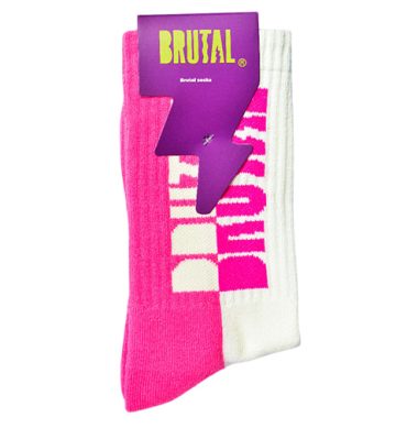 Medias Brutal Rosado con Beige