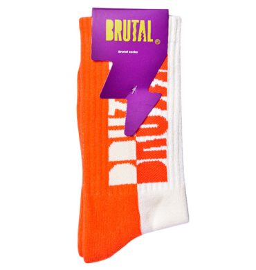 MEDIAS BRUTAL NARANJA CON BEIGE