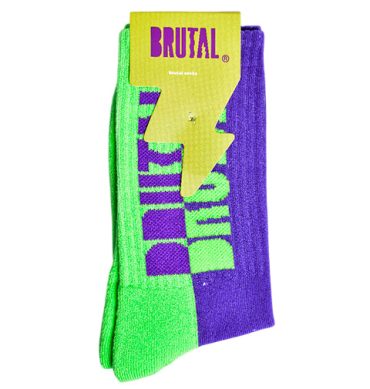 MEDIAS BRUTAL MORADA CON VERDE